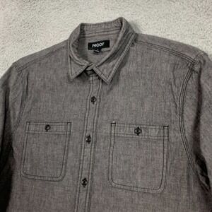 Proof‎ Strong Shirt Men's Small S Gray Chambray Cotton Blend Workwear Huckberry